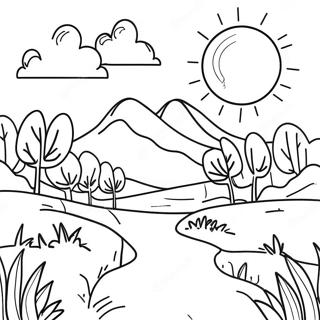 Sunny Landscape Coloring Page 71264-58900