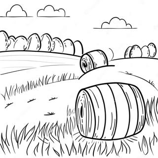 Hay Bales In A Sunny Field Coloring Page 71273-58910