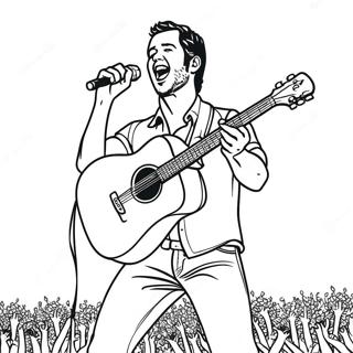 Luke Bryan Performing On Stage Coloring Page 71294-58922