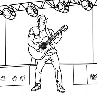 Luke Bryan Performing On Stage Coloring Page 71294-58923