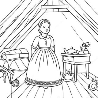 Jo March In A Cozy Attic Coloring Page 71314-58930