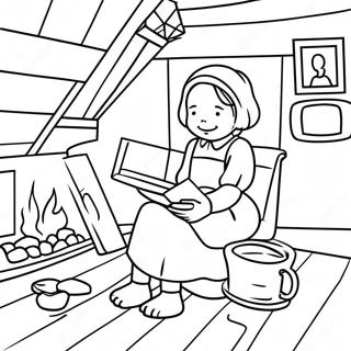 Jo March In A Cozy Attic Coloring Page 71314-58931