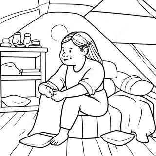 Jo March In A Cozy Attic Coloring Page 71314-58932