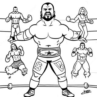 Wwe Superstars In Action Coloring Page 71354-58972