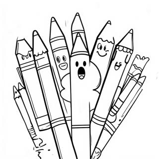 Colorful Crayon Characters Coloring Page 7135-5806