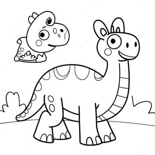 Peppa Pig Dinosaur Coloring Pages