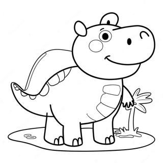 Peppa Pig Dinosaur Coloring Page 71393-58996