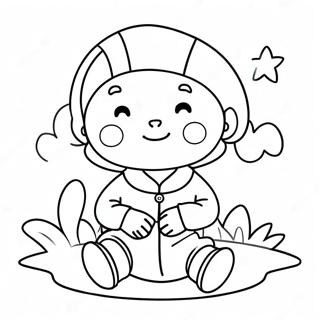 Cute Baby In Yellow Outfit Coloring Page 71404-59018