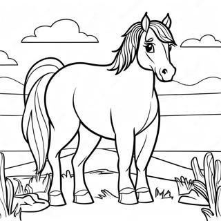 Western Horse Coloring Page 71413-59014