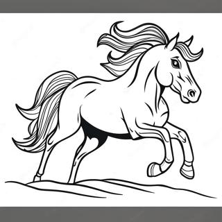 Majestic Western Horse Galloping Coloring Page 71414-59012