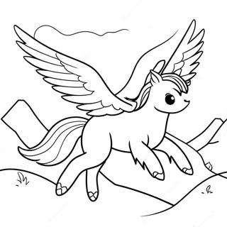 Majestic Hippogriff Flying Over Mountains Coloring Page 71424-59026