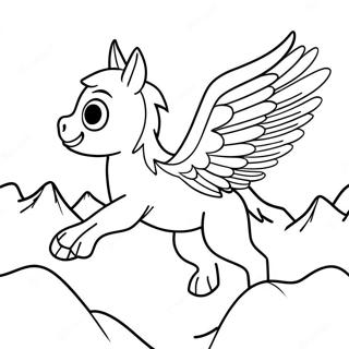 Majestic Hippogriff Flying Over Mountains Coloring Page 71424-59028