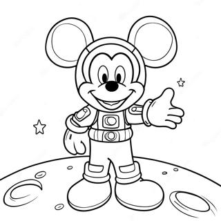 Mickey Mouse In A Colorful Spacesuit Coloring Page 71434-59030