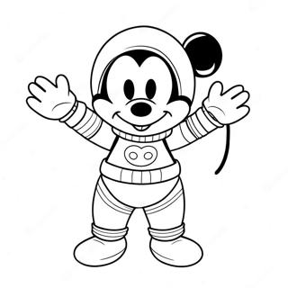 Mickey Mouse In A Colorful Spacesuit Coloring Page 71434-59032