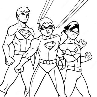 Young Justice Heroes In Action Coloring Page 71454-59049