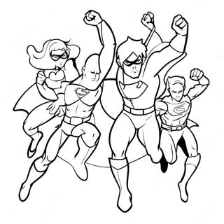 Young Justice Heroes In Action Coloring Page 71454-59050