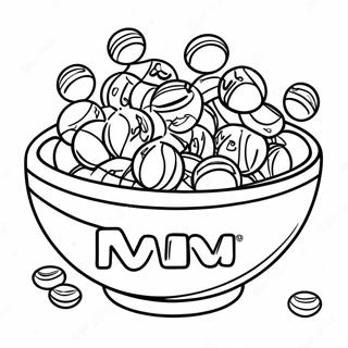 Colorful M M Candy Bowl Coloring Page 7145-5815