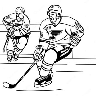 St Louis Blues Hockey Player In Action Coloring Page 71464-59066