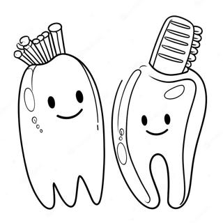 Fun Toothbrush And Tooth Coloring Page 71484-59073