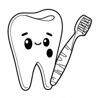 Fun Toothbrush And Tooth Coloring Page 71484-59074