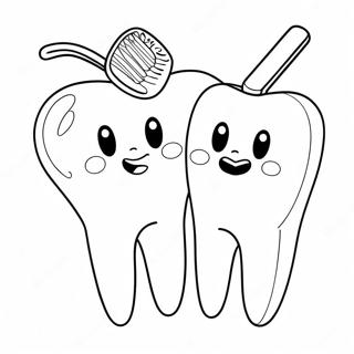 Fun Toothbrush And Tooth Coloring Page 71484-59075