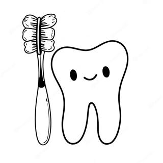 Fun Toothbrush And Tooth Coloring Page 71484-59076