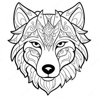 Majestic Wolf Spirit Animal Coloring Page 71514-59097