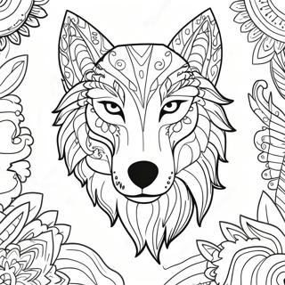 Majestic Wolf Spirit Animal Coloring Page 71514-59098