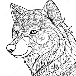 Majestic Wolf Spirit Animal Coloring Page 71514-59099