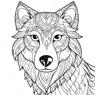 Majestic Wolf Spirit Animal Coloring Page 71514-59100