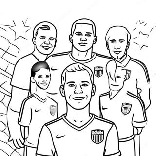 Exciting Usa Soccer Team Players Coloring Page 71524-59108