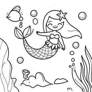 Underwater Mermaid With Friendly Dolphin Coloring Page 71534-59110