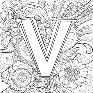 Letter V Coloring Page 7154-5818