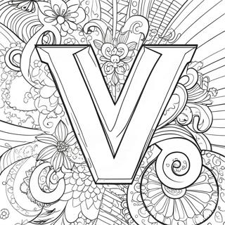 Letter V Coloring Page 7154-5819