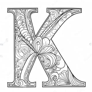 Vibrant Letter V Coloring Page 7155-5822