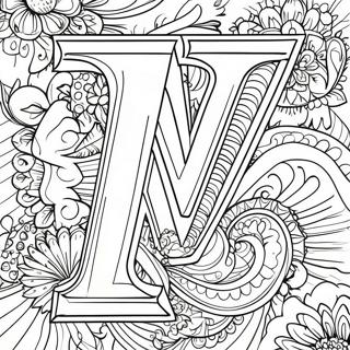 Vibrant Letter V Coloring Page 7155-5824