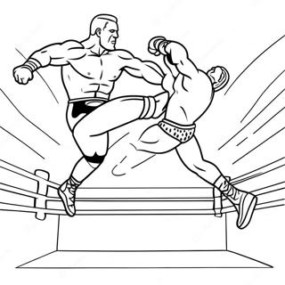 Wwe Wrestler Jumping On Opponent Coloring Page 71584-59155