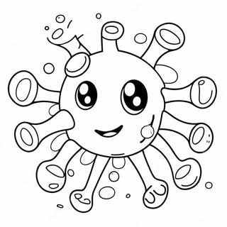 Cute Cartoon Virus Coloring Page 71614-59183