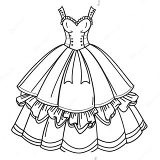 Elegant Sweet 16 Dress Coloring Page 71624-59185