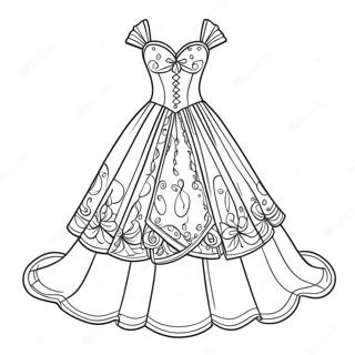 Elegant Sweet 16 Dress Coloring Page 71624-59188