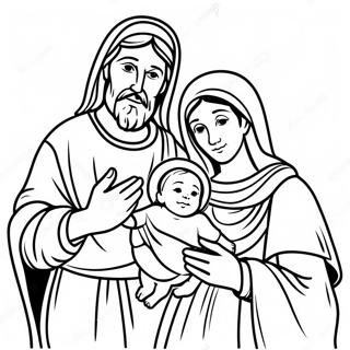 Mary And Joseph With Baby Jesus Coloring Page 71664-59241