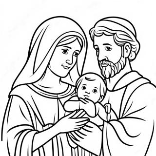 Mary And Joseph With Baby Jesus Coloring Page 71664-59242