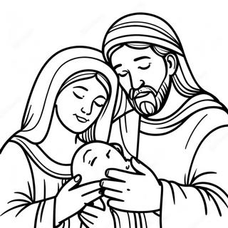 Mary And Joseph With Baby Jesus Coloring Page 71664-59243