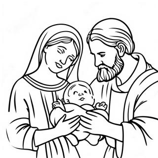 Mary And Joseph With Baby Jesus Coloring Page 71664-59244