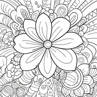 Psychedelic Flower Power Coloring Page 71674-59224