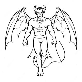 Gothic Demon Vampire With Wings Coloring Page 71684-59229