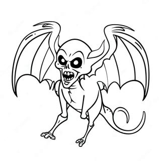 Gothic Demon Vampire With Wings Coloring Page 71684-59230