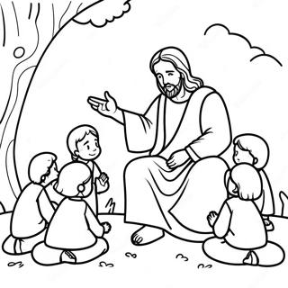 Jesus Teaching Children Coloring Page 71694-59235