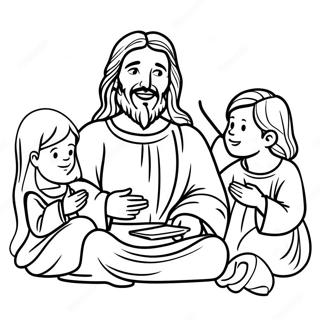 Jesus Teaching Children Coloring Page 71694-59236