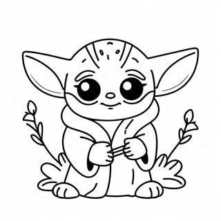 Baby Yoda Easter Bunny Coloring Page 71723-59263